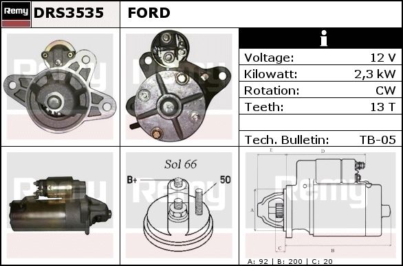 DELCO REMY Starter DRS3548